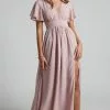 Showpo December Empire Waist Maxi Dress In Dusty Pink