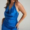 Showpo Waverly Cowl Neck Halter Mini Dress In Cobalt -Showpo Shop 1 Waverly Halter Dress with Cowl Neckline in Cobalt 2528SD21080033032529 8
