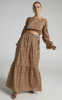 Charlie Holiday - Whitney Maxi Skirt In Abstract Animal