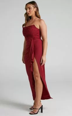 Showpo Nora Corset Detailing Dress In Wine -Showpo Shop 3Nora Corset Detailing Dress in Wine 2528SD21080085042529 4