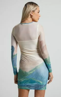 4th & Reckless - Nathalie Dress In Sheer Print -Showpo Shop 4th Reckless Nathalie Dress in Sheer Print 6