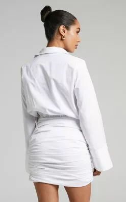 BY DYLN - NOA SHIRT DRESS In White -Showpo Shop BY DYLN NOA SHIRT DRESS in White 2528BD21100023012529 7