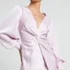 Showpo Billie Twist Front Mini Dress With Long Puff Sleeves In Icy Pink -Showpo Shop Billie Twist Front Mini Dress with Long Puff Sleeves in Icy Pink 7