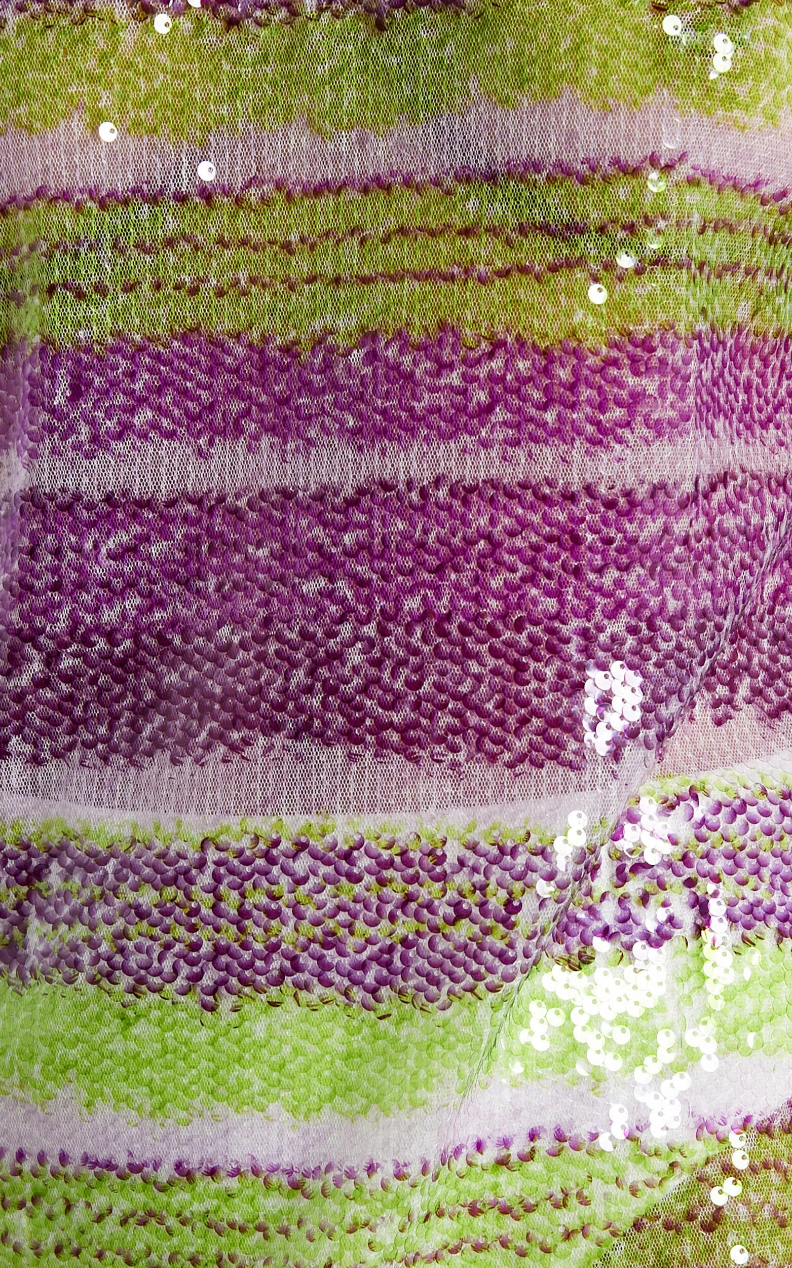 Showpo Cacai V Neck Slip Sequin Mini Dress In Green/purple - Image 9