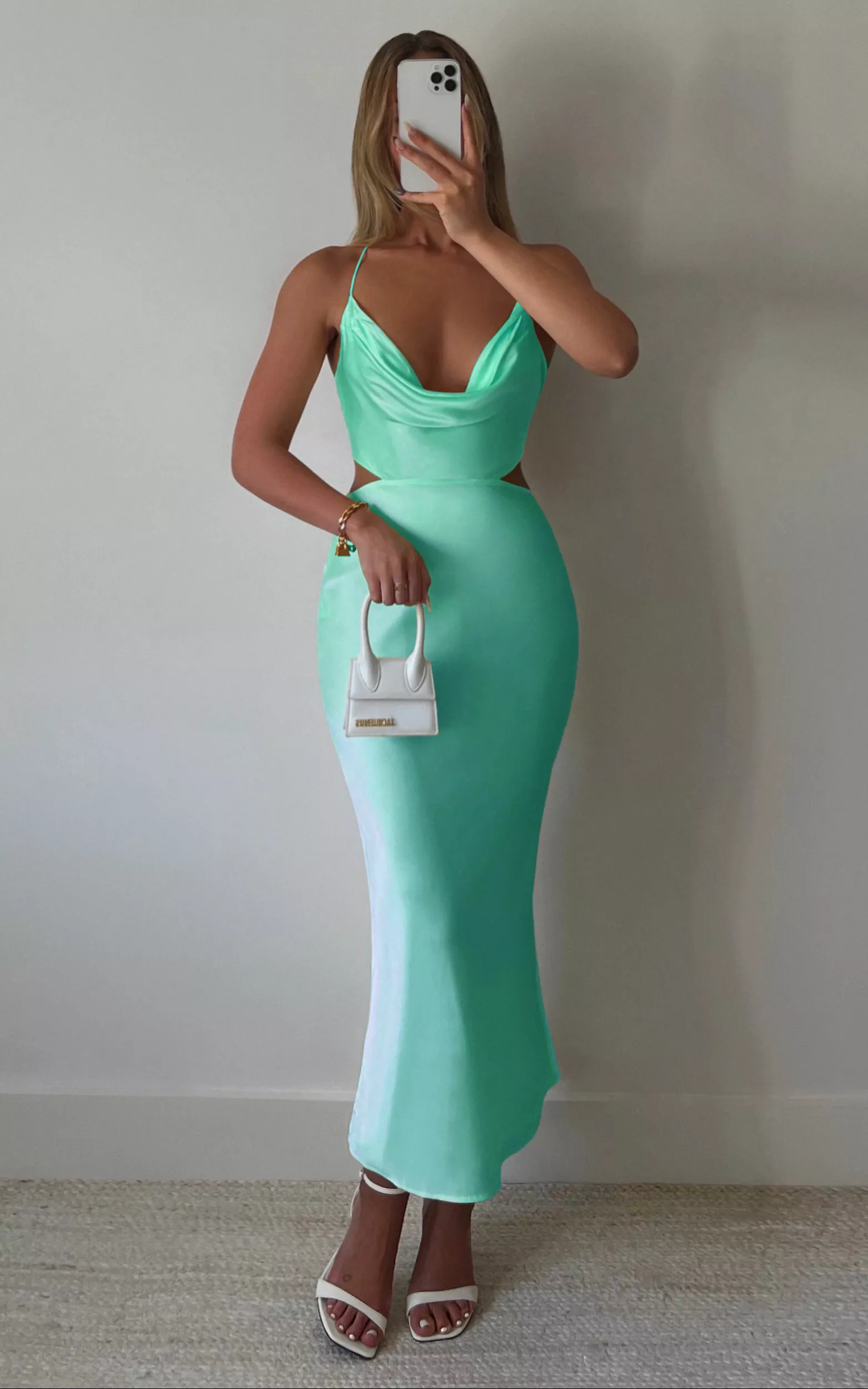 RUNAWAY THE LABEL - CHARIS SLIP DRESS In AQUAMARINE 4 RUNAWAY THE LABEL - CHARIS SLIP DRESS In AQUAMARINE - Image 2