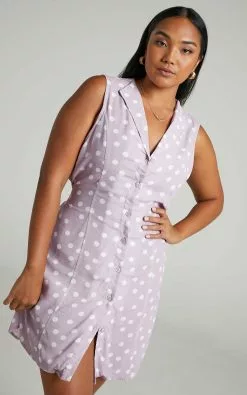 Showpo Shop -Showpo Shop Charlie Holiday Maya Dress in Lilac Spot 2528BD21100009012529 9 1
