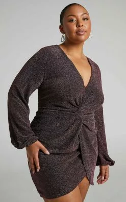 Showpo Mercia Twist Front Long Sleeve Mini Dress In Dark Pink 14 Showpo Mercia Twist Front Long Sleeve Mini Dress In Dark Pink -Showpo Shop DEV Mercia Twist Front Mini Dress in Dark Pink 2528SD22040071012529 1