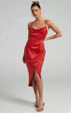 Showpo Dazzling Lights Dress In Red