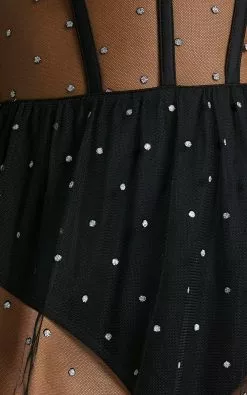 Showpo Jayleen Glitter Tulle Corset Maxi Dress In Black -Showpo Shop Jayleen Glitter Tulle Corset Maxi Dress in Black 4