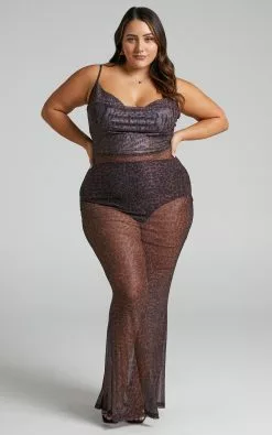 Showpo Kerensa Sheer Cowl Maxi Dress In Winter Wild -Showpo Shop Kerensa Sheer Cowl Maxi Dress With Briefs in Winter Wild 2528SD22030032012529