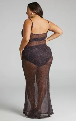 Showpo Kerensa Sheer Cowl Maxi Dress In Winter Wild -Showpo Shop Kerensa Sheer Cowl Maxi Dress With Briefs in Winter Wild 2528SD22030032012529 5