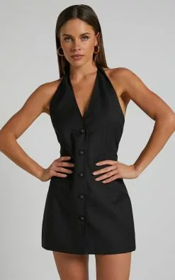 Lioness - Sevigny Mini Dress In Onyx -Showpo Shop Lioness Sevigny Mini Dress in Onyx 1