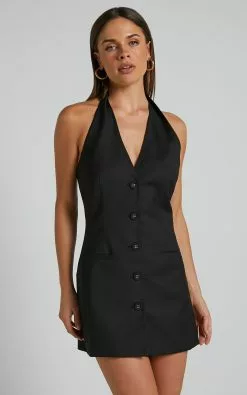 Lioness - Sevigny Mini Dress In Onyx -Showpo Shop Lioness Sevigny Mini Dress in Onyx 2