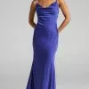 Showpo Lunaria Cowl Mermaid Maxi Slip Dress In Blue -Showpo Shop Lunaria Dress in Navy 2528SD20120052062529