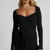 Showpo Lynna Long Sleeve Bodycon Mini Dress In Black