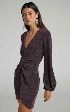 Showpo Mercia Twist Front Long Sleeve Mini Dress In Dark Pink 13 Showpo Mercia Twist Front Long Sleeve Mini Dress In Dark Pink -Showpo Shop Mercia Twist Front Mini Dress in Dark Pink 2528SD22040071012529 2