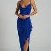 Showpo Mhira Cowl Neck Maxi Dress In Blue