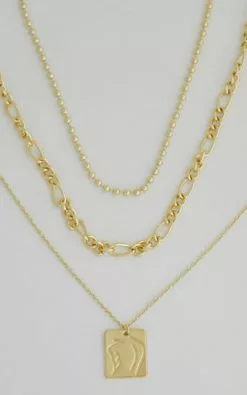 Showpo Miranda Layered Chain Necklace In Gold