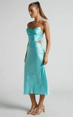 RUNAWAY THE LABEL - CHARIS SLIP DRESS In AQUAMARINE 14 RUNAWAY THE LABEL - CHARIS SLIP DRESS In AQUAMARINE -Showpo Shop RUNAWAY THE LABEL CHARIS SLIP DRESS in AQUAMARINE 5