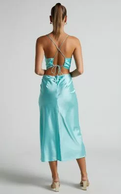 RUNAWAY THE LABEL - CHARIS SLIP DRESS In AQUAMARINE 16 RUNAWAY THE LABEL - CHARIS SLIP DRESS In AQUAMARINE -Showpo Shop RUNAWAY THE LABEL CHARIS SLIP DRESS in AQUAMARINE 6