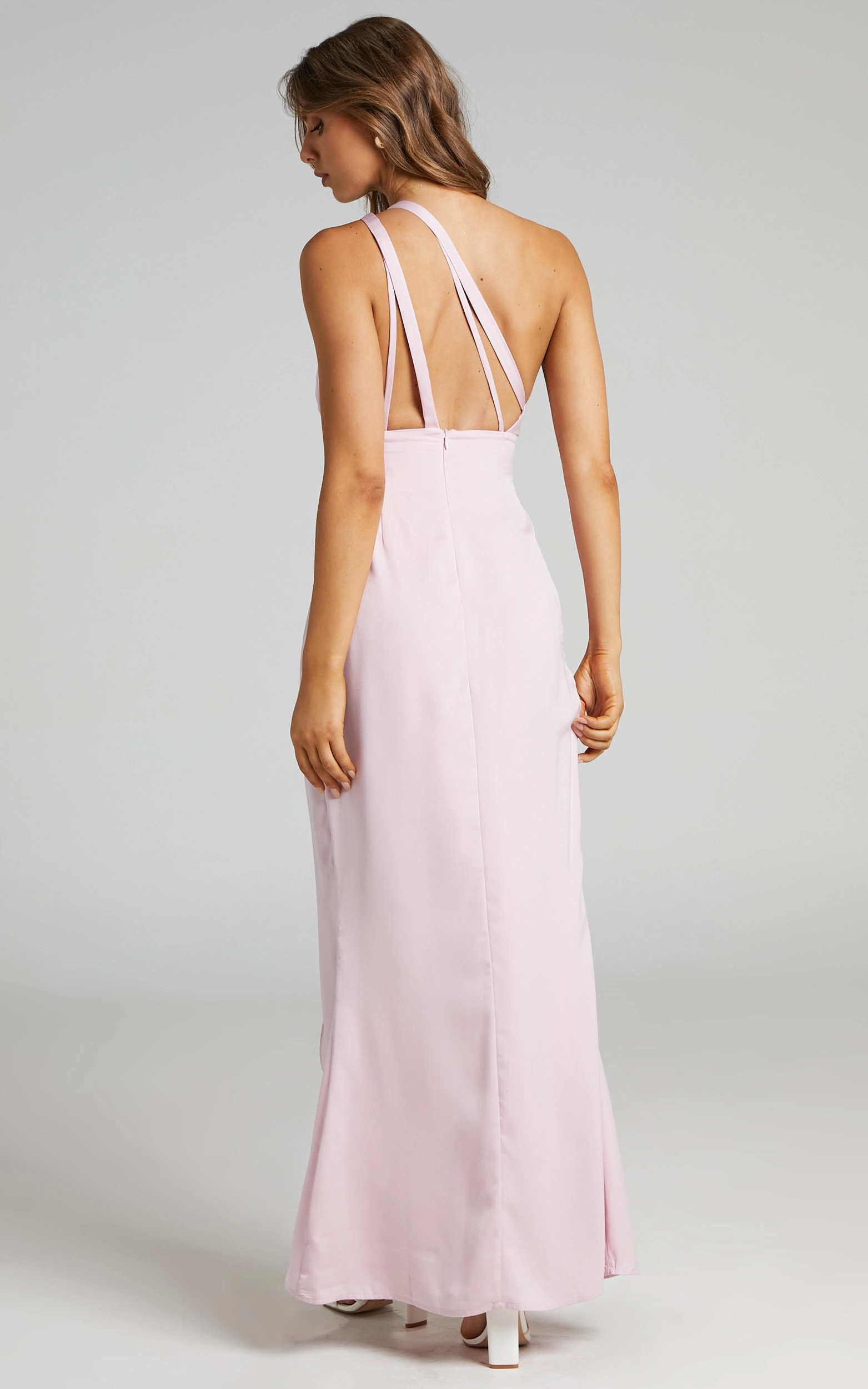 Showpo Sandara One Shoulder Strappy Back Maxi Dress In Dusty Pink 10 Showpo Sandara One Shoulder Strappy Back Maxi Dress In Dusty Pink - Image 8