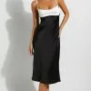 Showpo Sheintal Satin Slip Contrast Bust Midi Dress In Black -Showpo Shop Sheintal Satin Slip Contrast Bust Midi Dress in Black TN