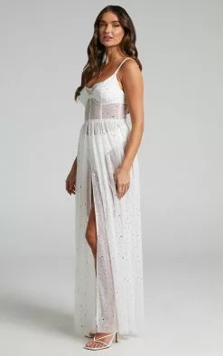 Showpo Stunning View Bodice Maxi Dress In White Mesh -Showpo Shop Stunning View Bodice Maxi Dress in White Mesh 2528S006024012529 2