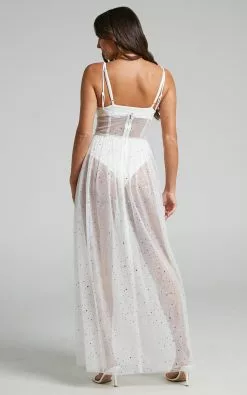 Showpo Stunning View Bodice Maxi Dress In White Mesh -Showpo Shop Stunning View Bodice Maxi Dress in White Mesh 2528S006024012529 3