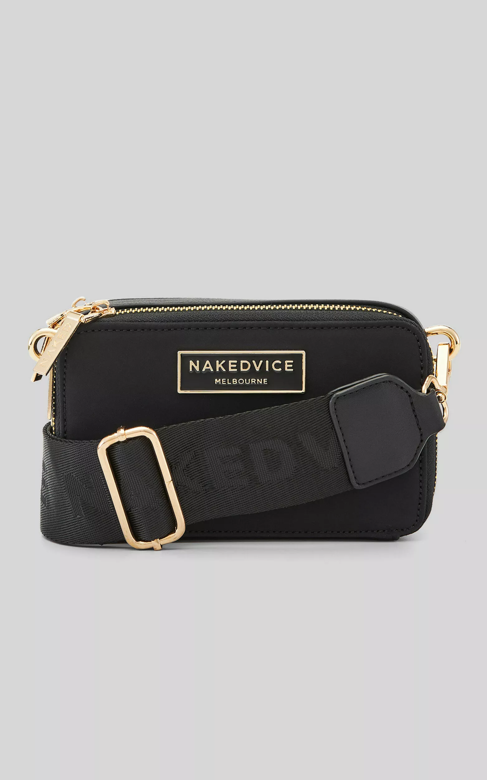 Nakedvice - The Lexie Nylon Bag In Black / Gold 4 Nakedvice - The Lexie Nylon Bag In Black / Gold - Image 2