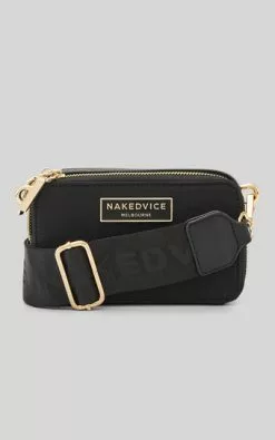 Nakedvice - The Lexie Nylon Bag In Black / Gold