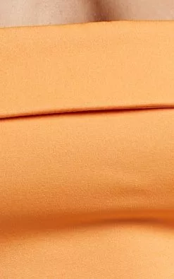 Showpo Tricia Mini Dress - Strapless Foldover Neckline Dress In Mango -Showpo Shop Tricia Strapless Mini Dress in Mango 6