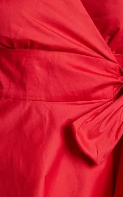 Showpo Zyla Puff Sleeve Wrap Mini Dress In Red -Showpo Shop Zyla Puff Sleeve Wrap Mini Dress in Red 2528SD21050032082529 10