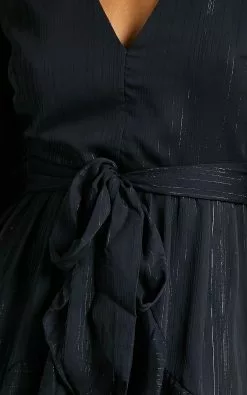 Showpo Eyes That Know Me Long Sleeve Ruffle Mini Dress In Black -Showpo Shop ey 9