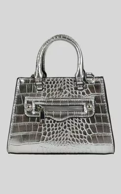 Peta And Jain - Jaden Bag In Silver Croc