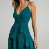 Showpo Feels Like Love Dress In Forest Green