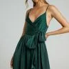 Showpo Revolve Around Me Dress In Emerald