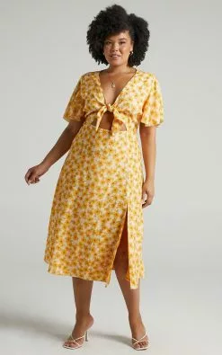Showpo Wild And Free Mind Midi Dress In Sunflower Print -Showpo Shop wildandfreeminddressinsunflowerprint s010055 3